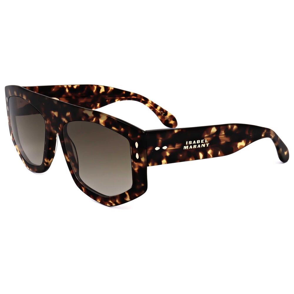 Isabel Marant Angular Tortoise Shell Shield Aviator Sunglasses Havana IM 0154/S